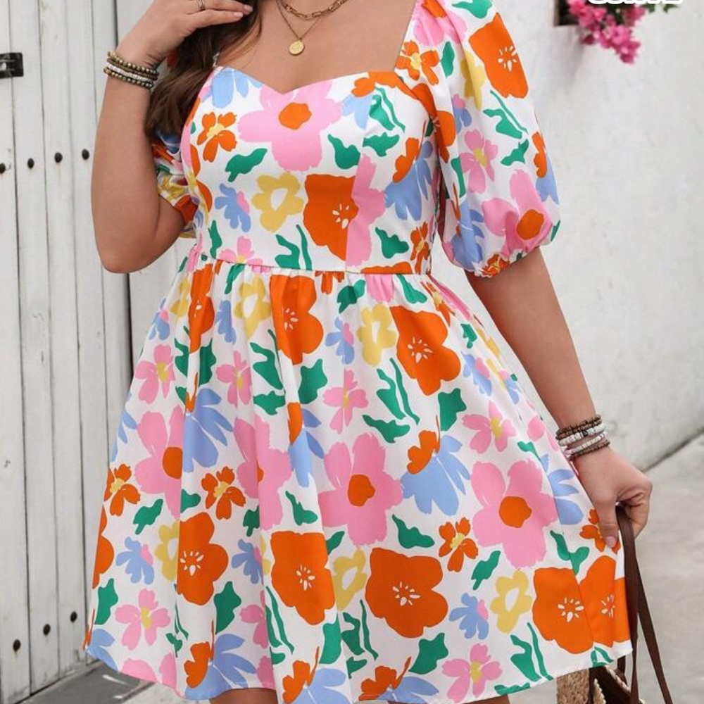 SHEIN Vacay Women Boho Holiday Floral
Red blue Orange Casual Dress Large NWT - Picture 4 of 9
